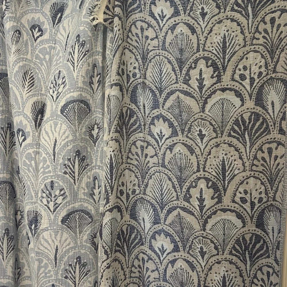 Succulents Blue Woven Organic Cotton 2-in-1 Blanket Wrap Anthropologie Holiday